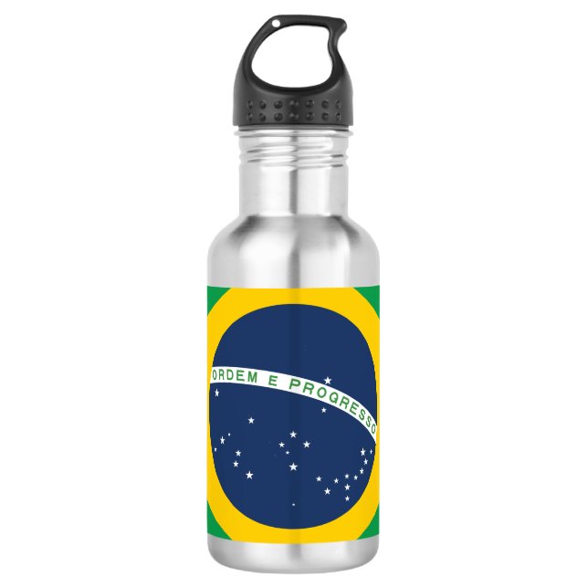 Flagge Brasiliens Edelstahlflasche (Vorderseite)