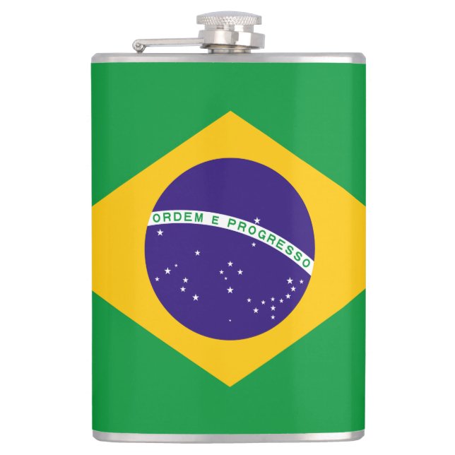 Flagge Brasiliens Flachmann (Vorderseite)