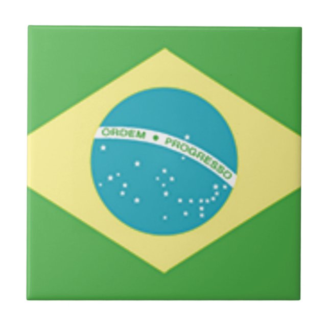 Flagge Brasiliens Fliese (Vorderseite)