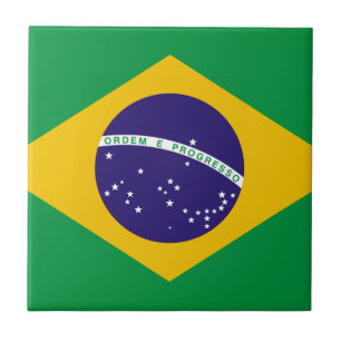 Flagge Brasiliens Fliese