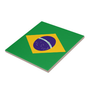 Flagge Brasiliens Fliese