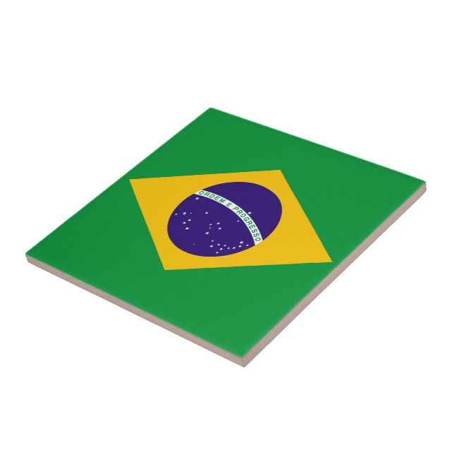 Flagge Brasiliens Fliese (Seite)