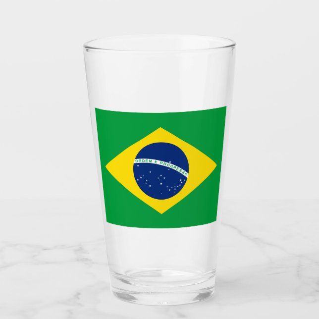 Flagge Brasiliens Glas (Vorderseite)