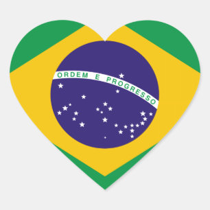Flagge Brasiliens Herz-Aufkleber