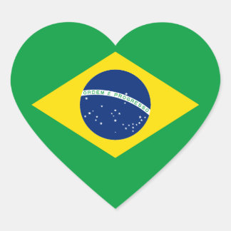Flagge Brasiliens Herzsticker Herz-Aufkleber
