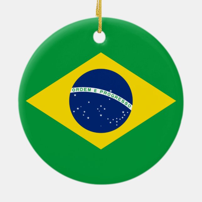 Flagge Brasiliens Keramik Ornament (Hinten)