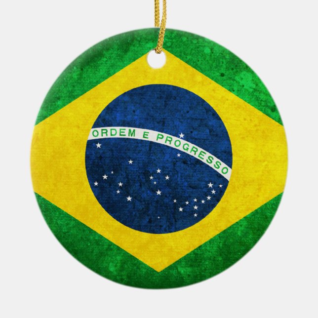 Flagge Brasiliens Keramik Ornament (Vorne)