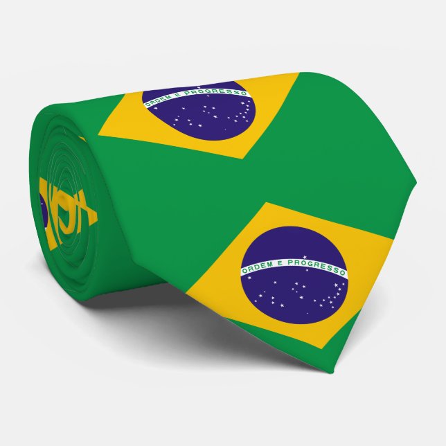 Flagge Brasiliens Krawatte (Gerollt)