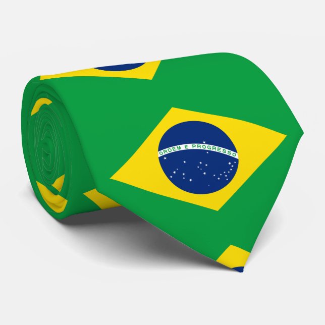Flagge Brasiliens Krawatte (Gerollt)