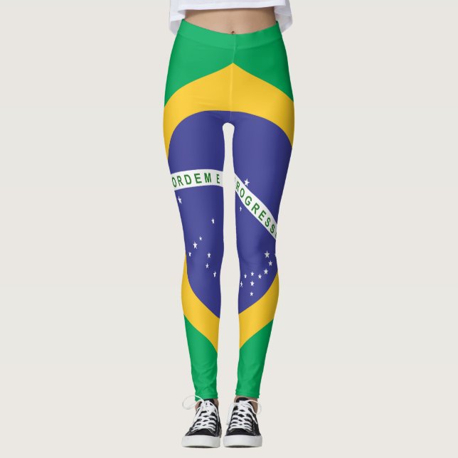 Flagge Brasiliens Leggings (Vorderseite)