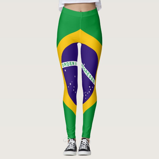 Flagge Brasiliens Leggings (Vorderseite)