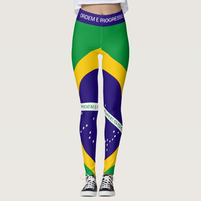 Flagge Brasiliens Leggings (Vorderseite)