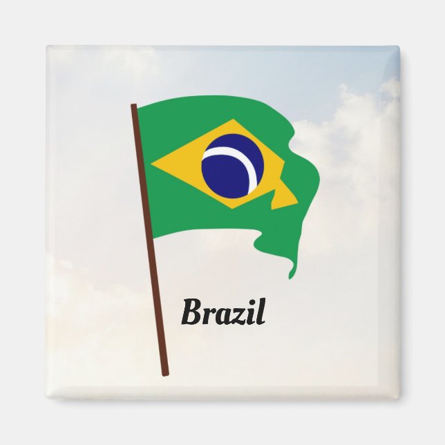 Flagge Brasiliens Magnet (Vorne)