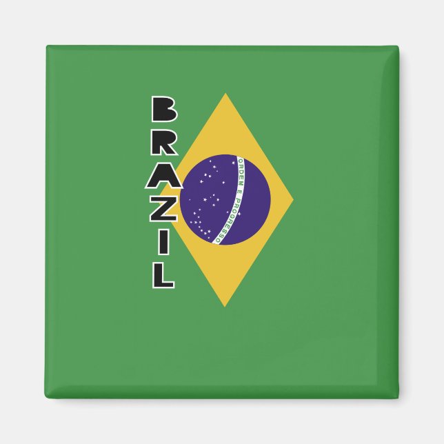 Flagge Brasiliens Magnet (Vorne)