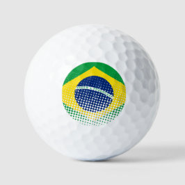 Flagge Brasiliens mit Halftone-Effekt Golfball