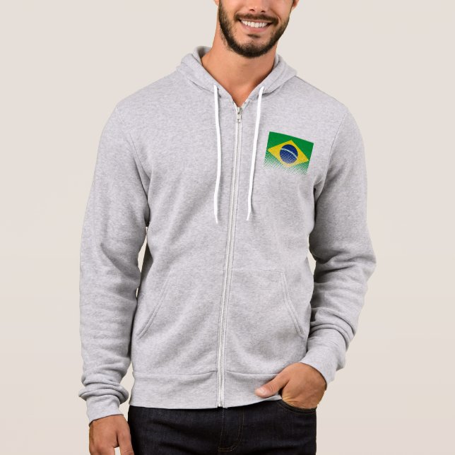 Flagge Brasiliens mit Halftone-Effekt Hoodie (Vorderseite)