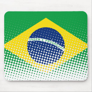 Flagge Brasiliens mit Halftone-Effekt Mousepad