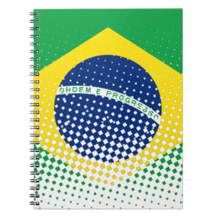 Flagge Brasiliens mit Halftone-Effekt Notizblock