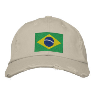 Flagge Brasiliens mit Personalisiertem Text Bestickte Kappe