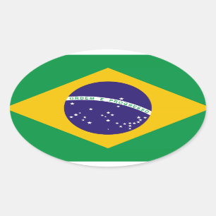 Flagge Brasiliens Ovaler Aufkleber