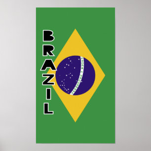 Flagge Brasiliens Poster