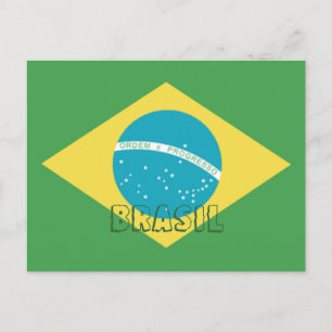 Flagge Brasiliens Postkarte