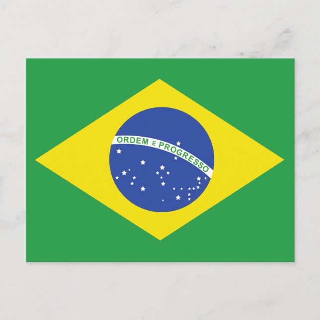 Flagge Brasiliens Postkarte (Vorderseite)