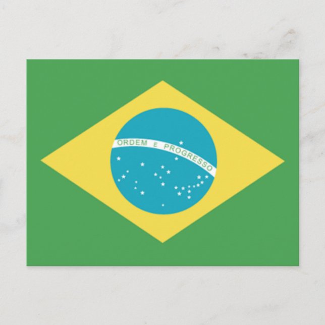 Flagge Brasiliens Postkarte (Vorderseite)