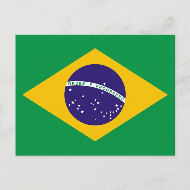 Flagge Brasiliens Postkarte (Vorderseite)