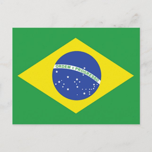 Flagge Brasiliens Postkarte (Vorderseite)