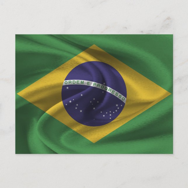 Flagge Brasiliens Postkarte (Vorderseite)