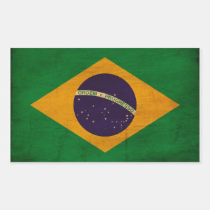 Flagge Brasiliens Rechteckiger Aufkleber