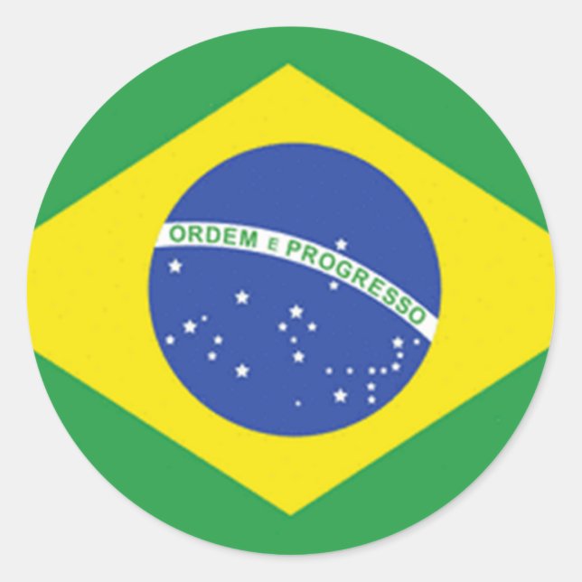 Flagge Brasiliens Runder Aufkleber (Vorderseite)