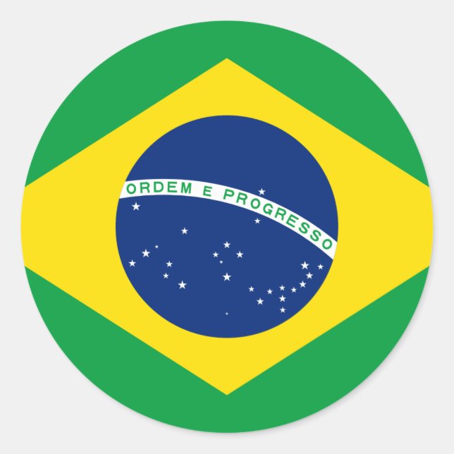 Flagge Brasiliens Runder Aufkleber (Vorderseite)
