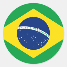 Flagge Brasiliens Runder Aufkleber