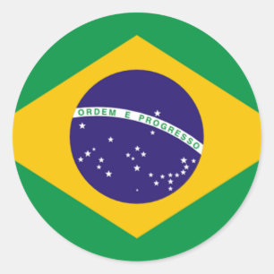 Flagge Brasiliens, Weltflaggen Runder Aufkleber