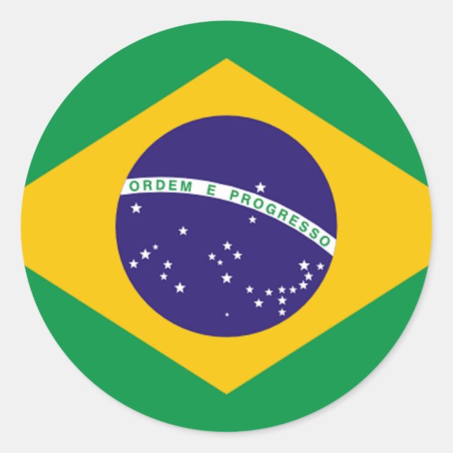 Flagge Brasiliens, Weltflaggen Runder Aufkleber (Vorderseite)
