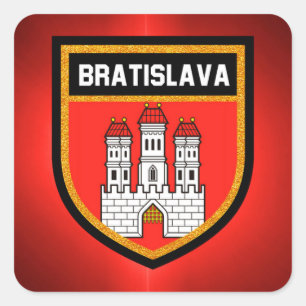 Flagge Bratislava Quadratischer Aufkleber
