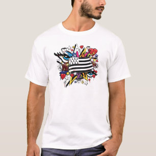 Flagge Breizh graffiti Breton graff T-Shirt