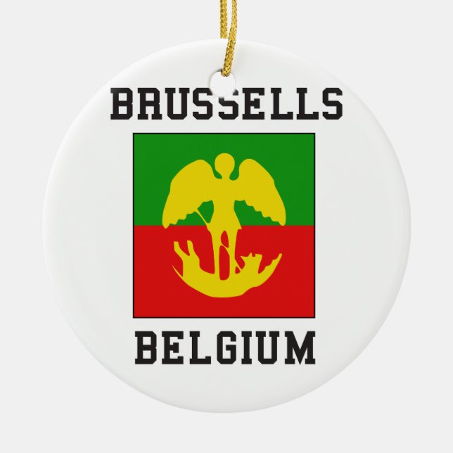 Flagge Brüssels Belgien Keramik Ornament (Vorne)