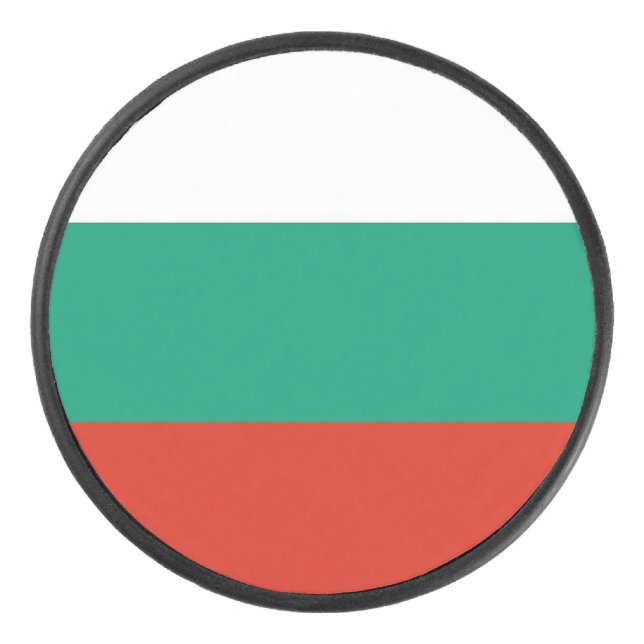 Flagge Bulgariens Eishockey Puck (Vorderseite)