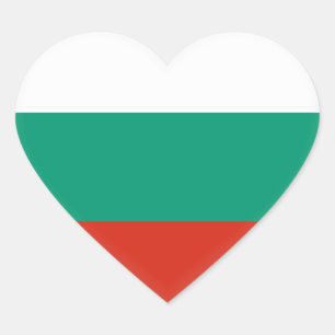 Flagge Bulgariens Herz-Aufkleber