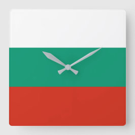 Flagge Bulgariens Quadratische Wanduhr