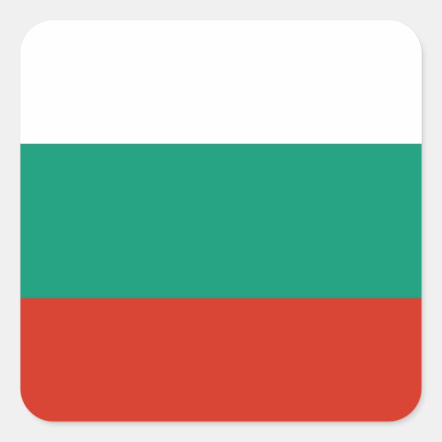 Flagge Bulgariens Quadratischer Aufkleber (Vorderseite)