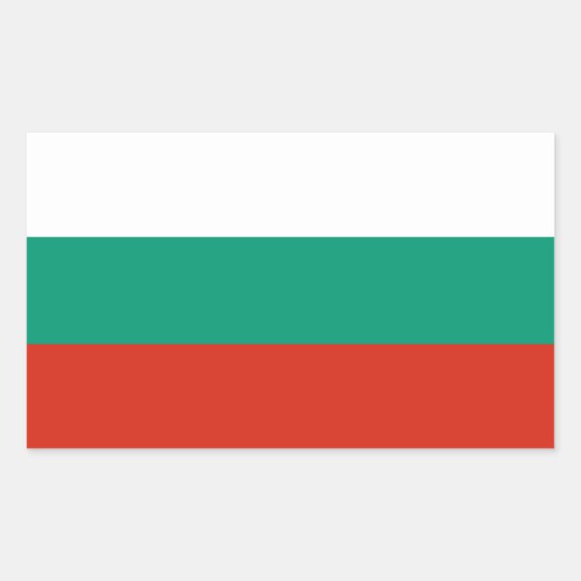 Flagge Bulgariens Rechteckiger Aufkleber (Vorderseite)