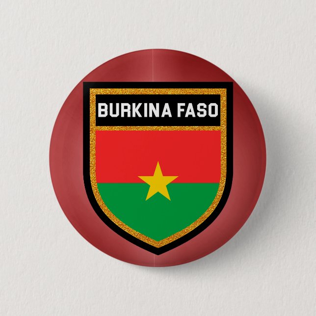 Flagge Burkina Faso Button (Vorderseite)