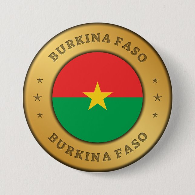 Flagge Burkina Faso Button (Vorderseite)