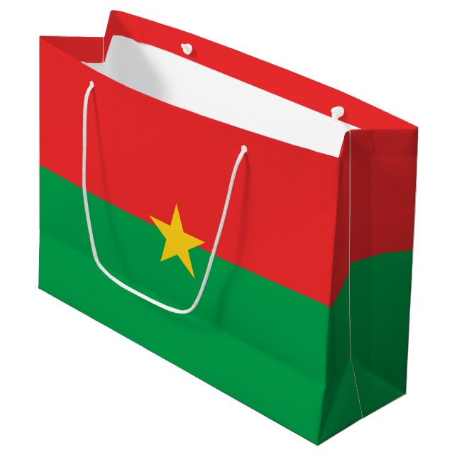 Flagge Burkina Faso Große Geschenktüte (Vorderseite Schrägansicht)