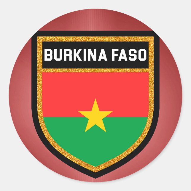 Flagge Burkina Faso Runder Aufkleber (Vorderseite)