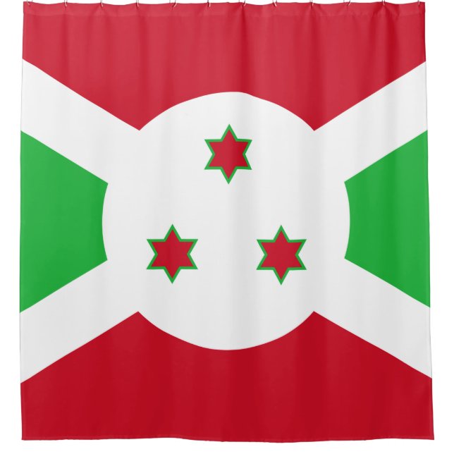 Flagge Burundis Duschvorhang (Vorderseite)